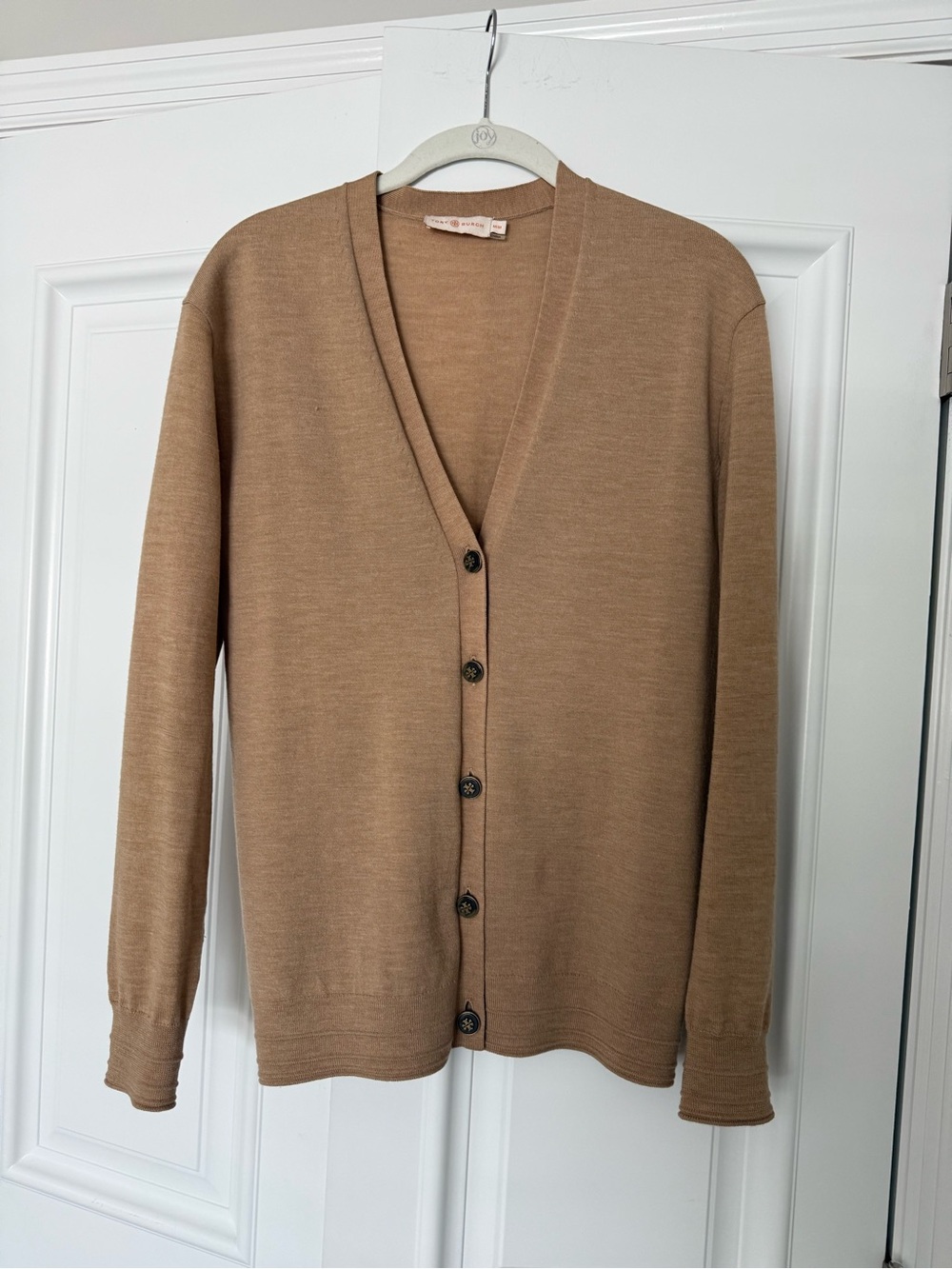 Tory Burch Women's Tan V-Neck Button Cardigan